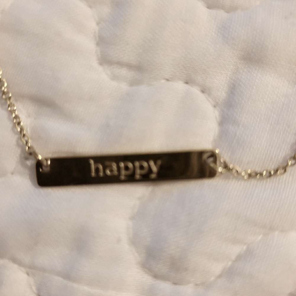 Jook and Nona "Happy" Tag Necklace